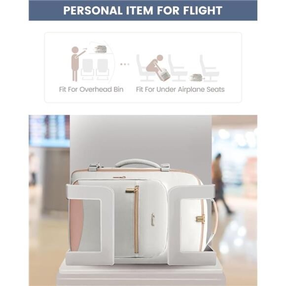 Carry on Travel Backpack, 40L Waterproof Large 17inch Laptop Luggage - Picture 6 of 7